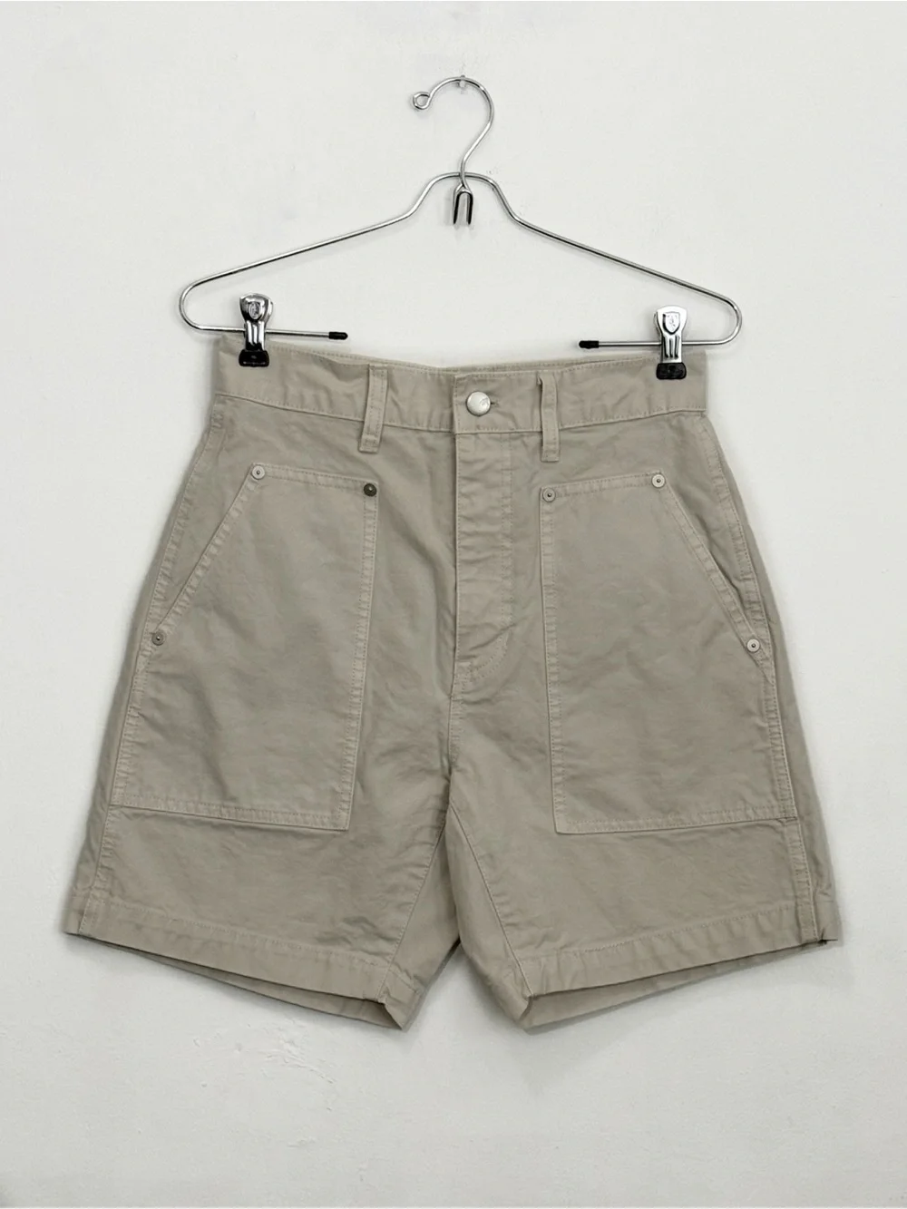 Madewell Carpenter Style Utility High Rise Shorts, Off White size 25